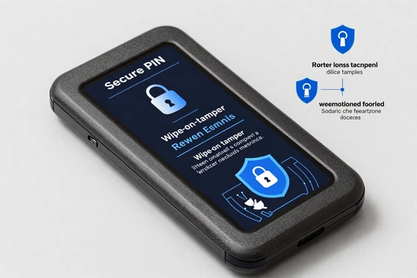 Hardware wallet protected by PIN and anti-tamper mechanisms with separate recovery seed backup